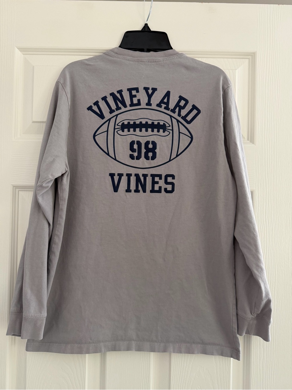 Vineyard Vines Gray Long Sleeve Football Graphic Tee. Youth XL